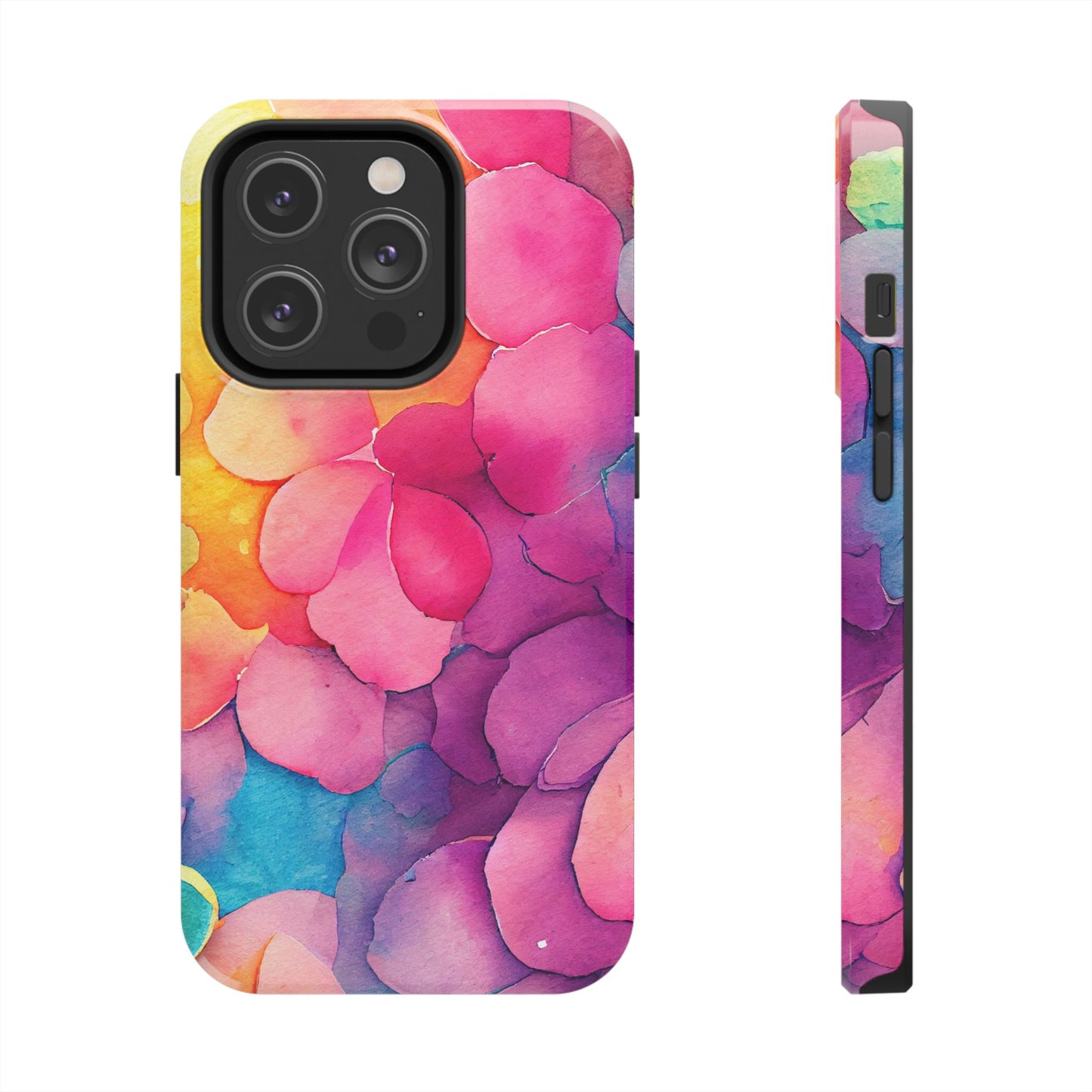 Sunset Petals Watercolor iPhone Case – Slim Design, Glossy Finish