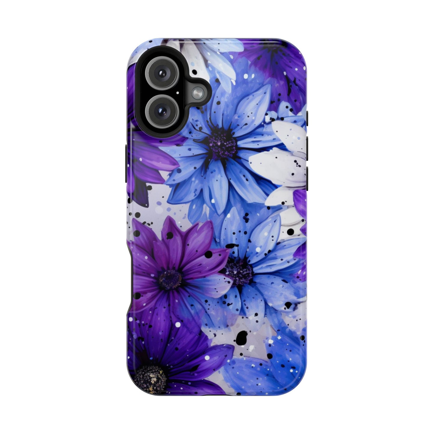 Vibrant Purple & Blue Floral Splash - MagSafe iPhone Series Case