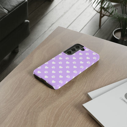 Lilac Paw Prints & Hearts – Samsung Galaxy Case