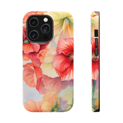 Gumamela Blush Pink Watercolor Floral – MagSafe Compatible iPhone Case