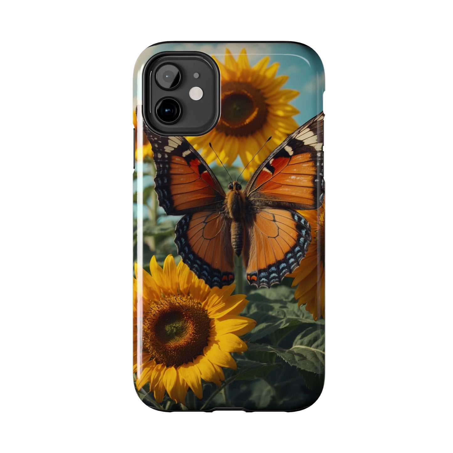 Vibrant Butterfly & Sunflower – iPhone Case