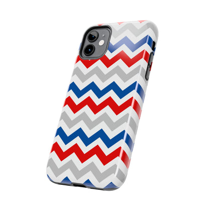 Patriotic Red, White & Blue Chevron – Geometric iPhone Case