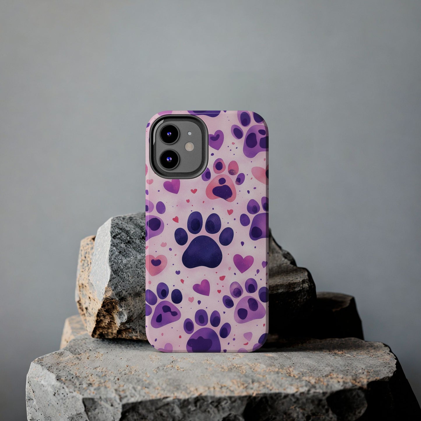 Purple Paw Print iPhone Case - Playful Pet Lover’s Protective Cover