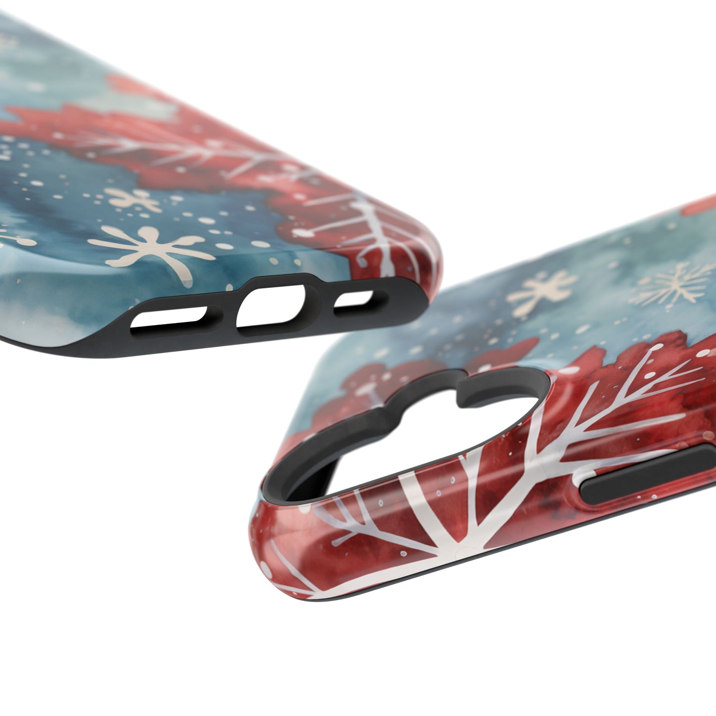 Crimson Snowflake Charm – MagSafe iPhone Case