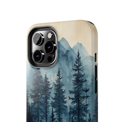 Misty Forest iPhone Case - Nature-Inspired Mountain Scene Protective Cover