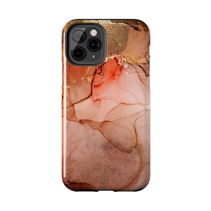 Ruby Red Marble Samsung Galaxy Case - Elegant Red Marble with Gold Accents