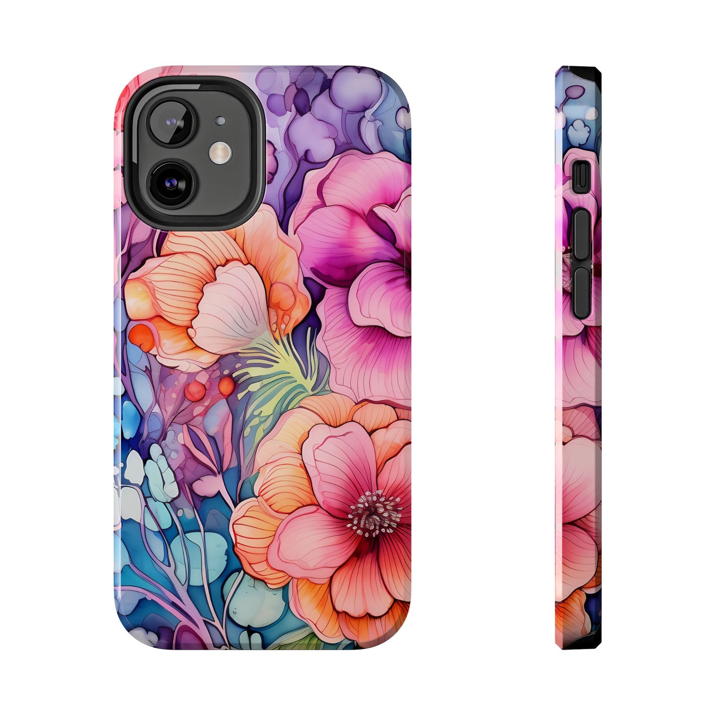 Bright Watercolor Floral Splash iPhone Series Case – Bold Artistic Design