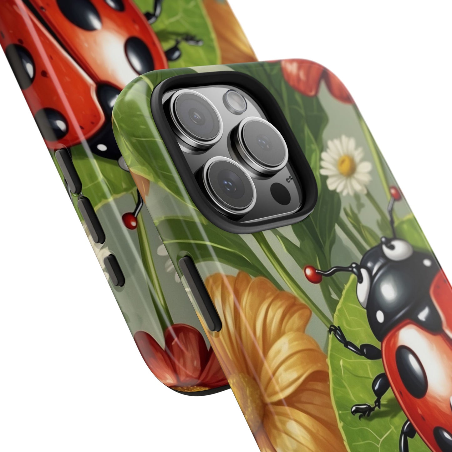 Ladybug Garden iPhone Case – Blooming Floral Art