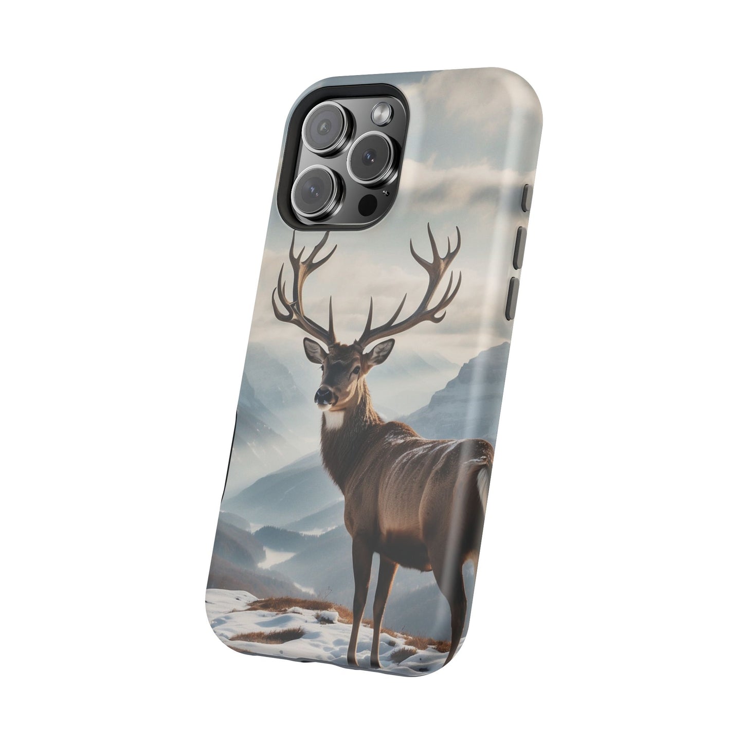 Alpine Majesty: Stag in Snow – MagSafe iPhone Case