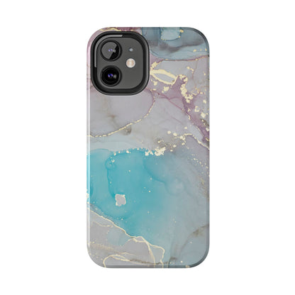 Sky Blue & Purple Marble Wave – iPhone Case with Fluid Swirl Pattern