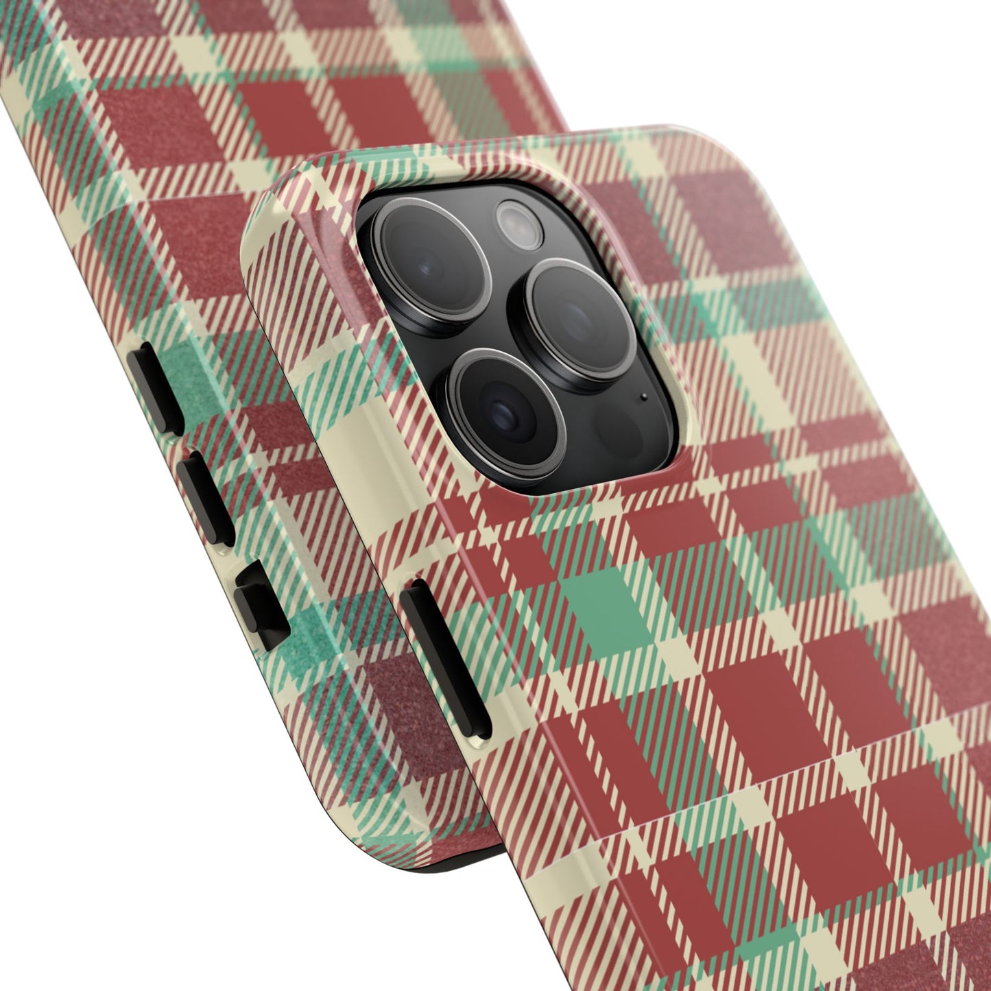 Red & Cream Vintage Plaid – Durable & Stylish iPhone Case