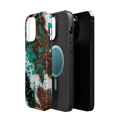 Teal Glitter Cowhide - MagSafe iPhone Series Case