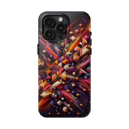 Geometric Galaxy iPhone Case - Abstract Cosmic Protective Cover - Retro Gamer