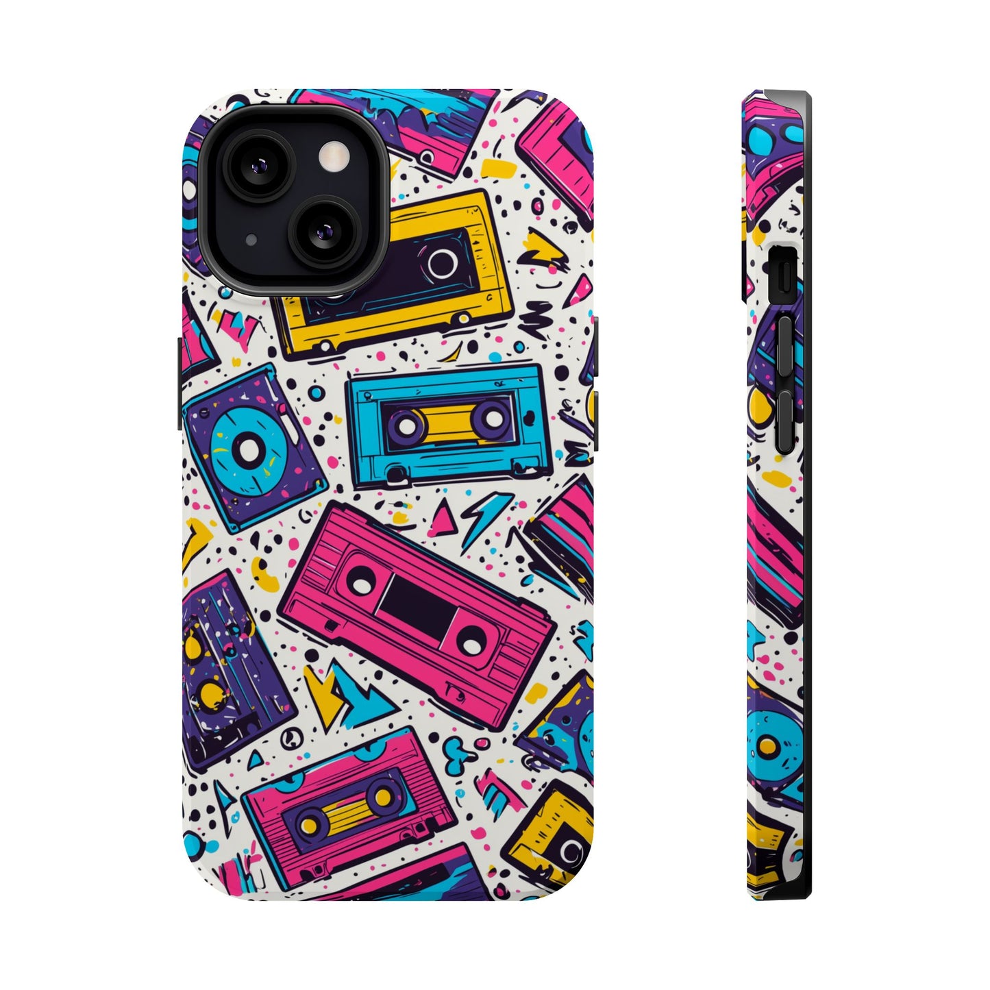 Retro Cassette Vibes Tough MagSafe iPhone Case – Bold 80s Tape Design, Shockproof Protection