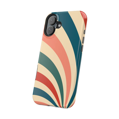 Retro Sunburst Swirl MagSafe iPhone Case – Dual-Layer Protection with Bold 70s Vibes