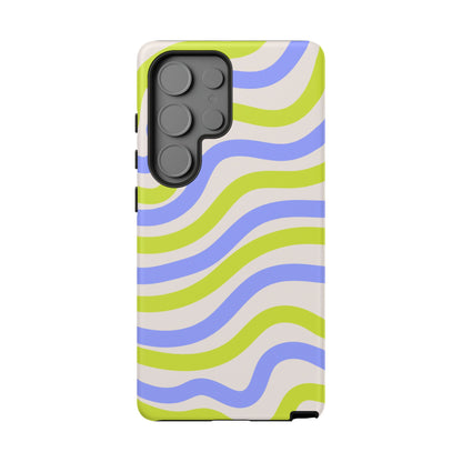 Neon Wave Samsung Galaxy Case – Bold Dual-Layer Protection with 70s-Inspired Vibe