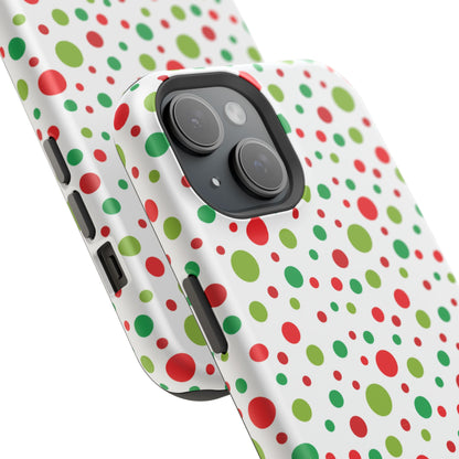 Red & Green Christmas Polka Dots – MagSafe iPhone Case