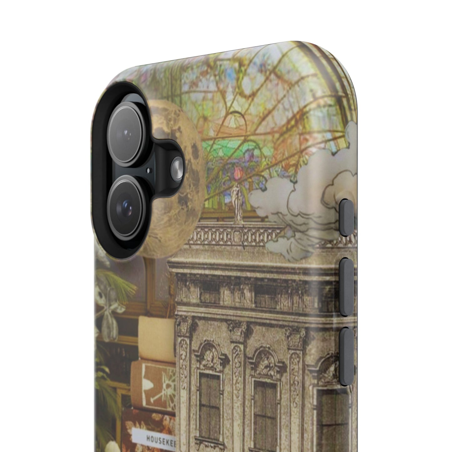 Whimsical Road Trip Collage MagSafe iPhone Case – Dual-Layer Protection with Vintage Art and Adventure Design