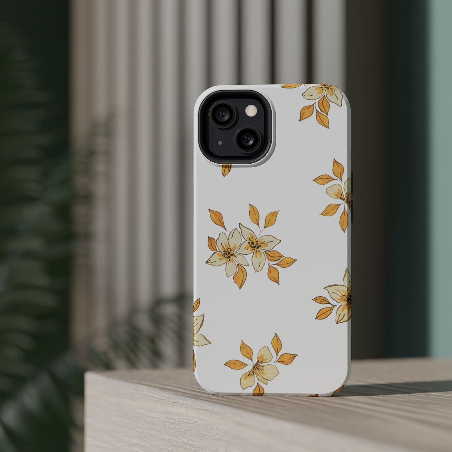 Delicate Yellow Blossom MagSafe iPhone Case – Minimalist Floral Design with Matte Finish