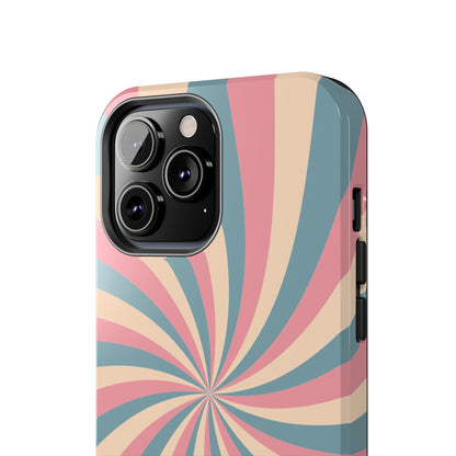 Vintage Pastel Swirl iPhone Case – Dual-Layer Protection with 70s-Inspired Design