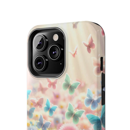 Butterfly Flower Garden - iPhone Case - Pastel Floral Protective Cover