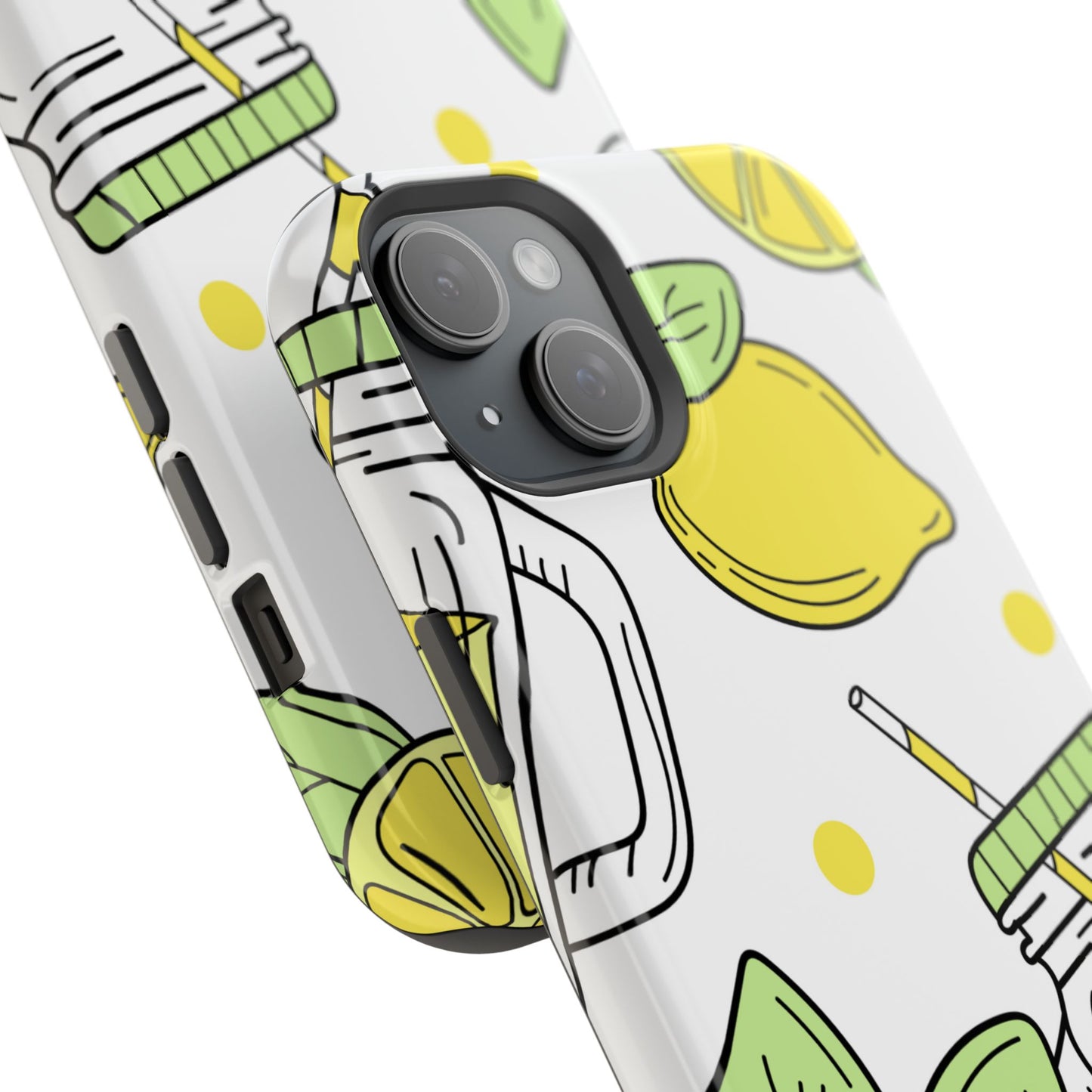 Lemonade Love Tough MagSafe iPhone Case – Fun Lemon Mason Jar Design, Dual-Layer Protection