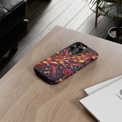 Vibrant Geometric Case | Futuristic Cosmic Art