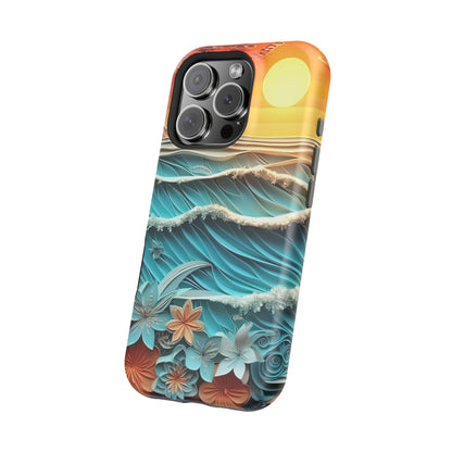 Tropical Sunset Paper Art Ocean – iPhone Series Case