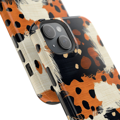 MagSafe iPhone Case: Cheetah Plaid – Brown & Black Pattern