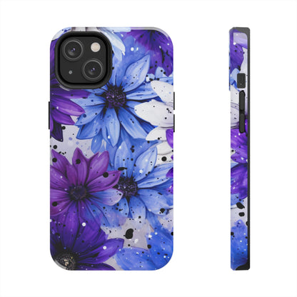 Vibrant Purple & Blue Floral Splash - iPhone Series Case