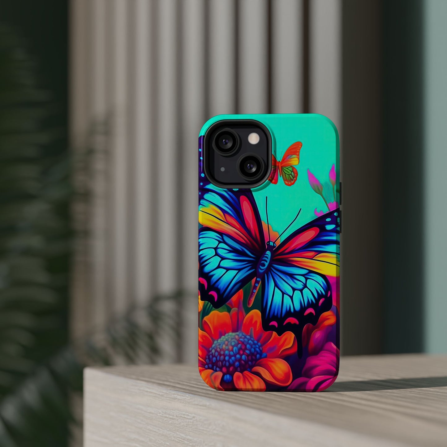 Vivid Butterfly & Floral Burst - MagSafe iPhone Case