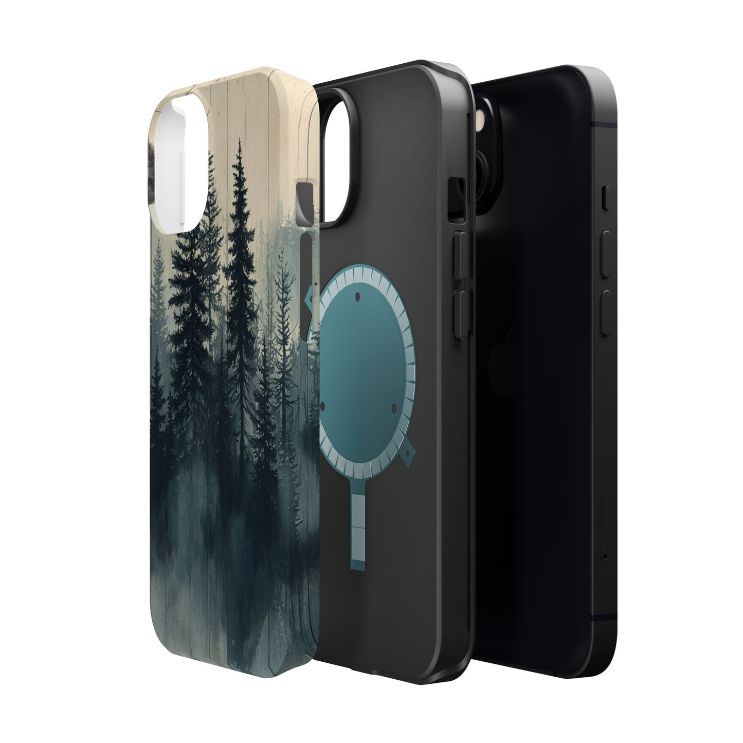 Misty Forest Wood MagSafe iPhone Case - Nature-Inspired Protective Cover