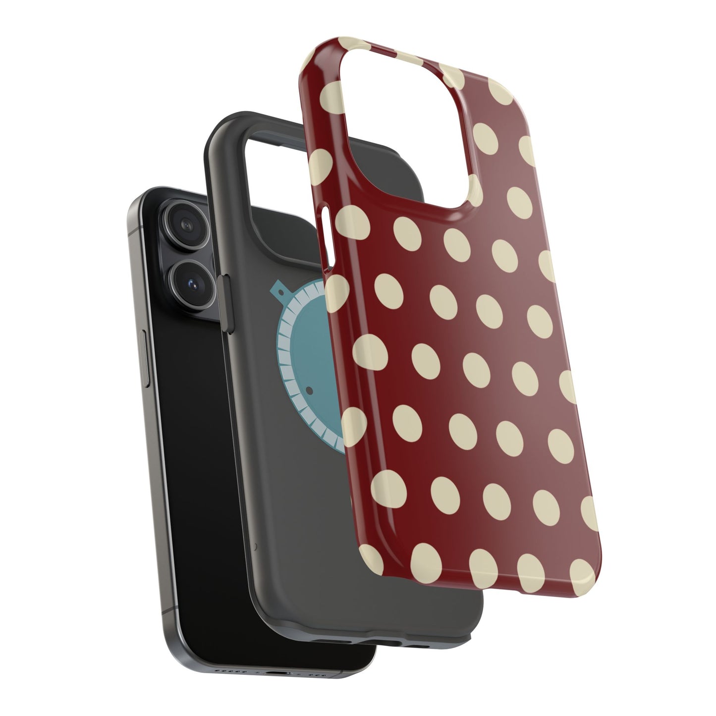 Classic Red & Cream Polka Dots - MagSafe iPhone Case