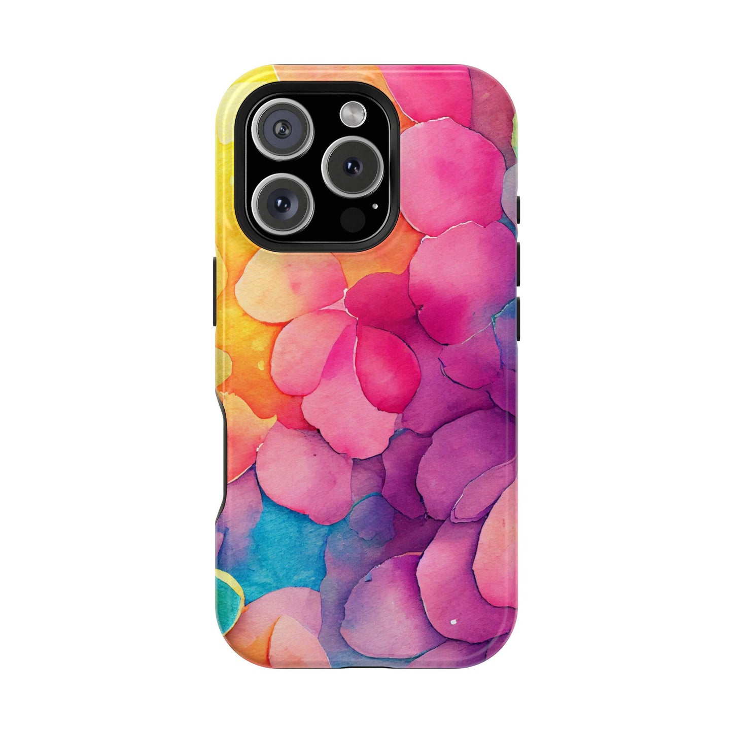 Sunset Petals Watercolor MagSafe iPhone Case – Slim Design, Glossy Finish