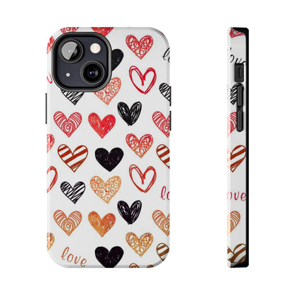 iPhone Case: Hand-Drawn Hearts & Love