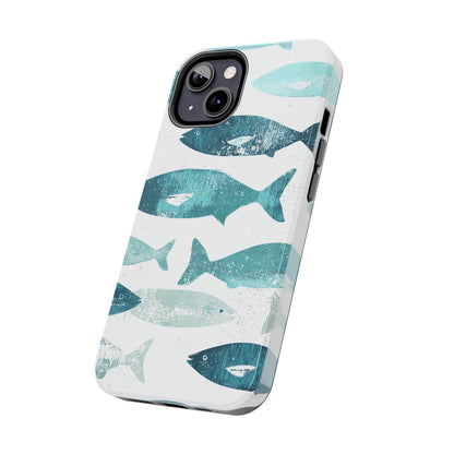 Vintage Blue Fish Print - iPhone Series Case