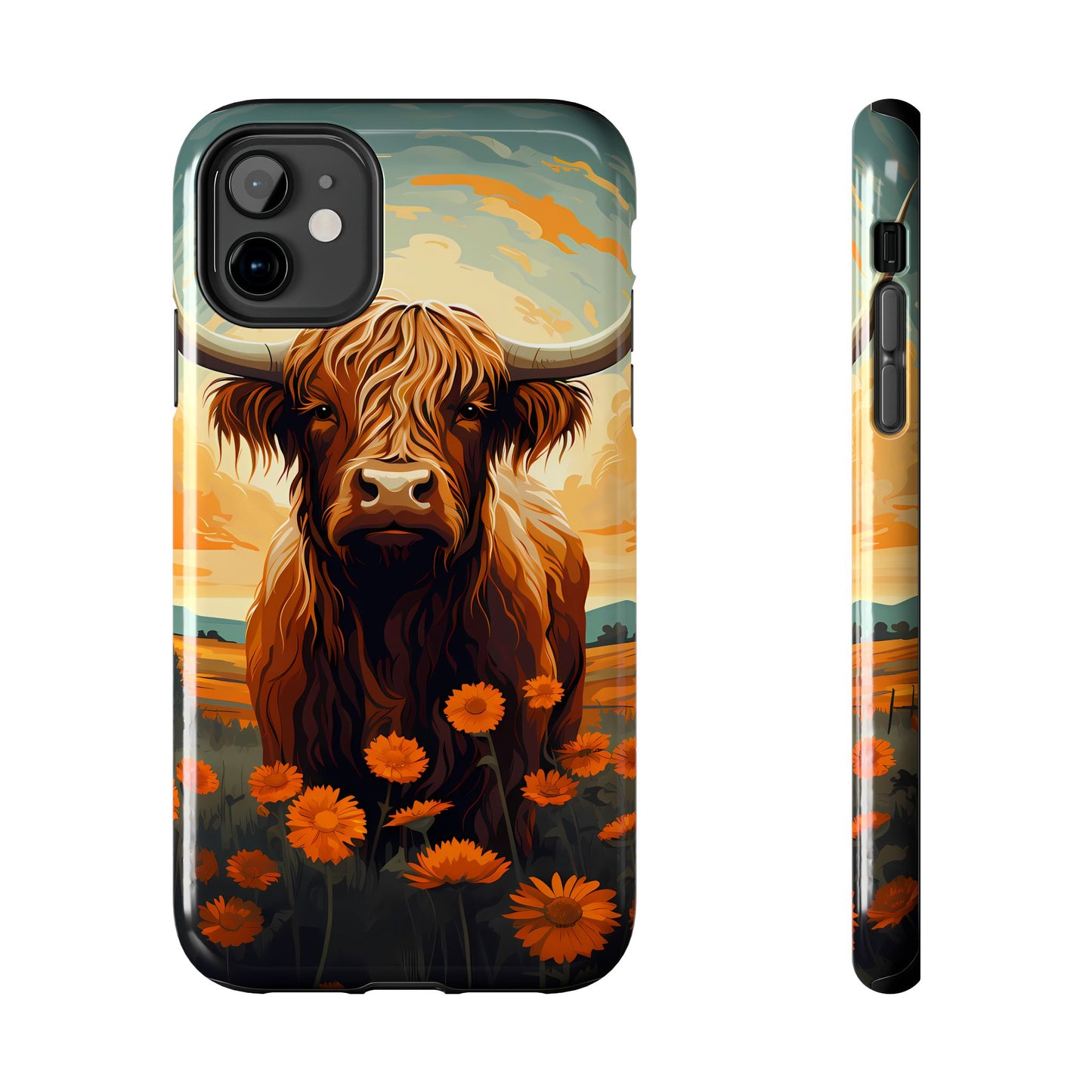 Highland Cow Case | Rustic Farmhouse Floral Design