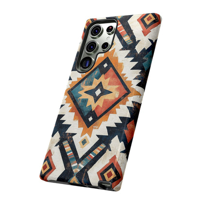 Vintage Southwestern Diamond Tough Samsung Galaxy Case – Rustic Tribal Design, Dual - Layer Protection - BOGO Cases