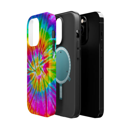 Rainbow Spiral Tie-Dye MagSafe Case – Vibrant Colors & Functionality