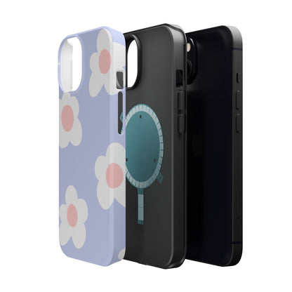 Retro Daisy Pastel Tough MagSafe iPhone Case – Durable Design with Soft Matte Finish