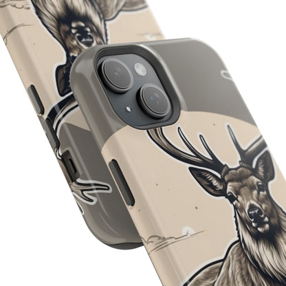 Monochrome Majesty – Regal Stag MagSafe iPhone Cases