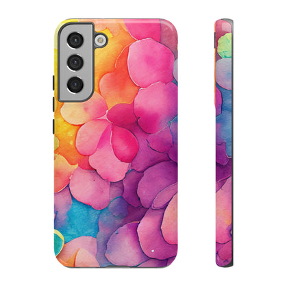 Sunset Petals Watercolor Samsung Galaxy Case – Slim Design, Glossy Finish