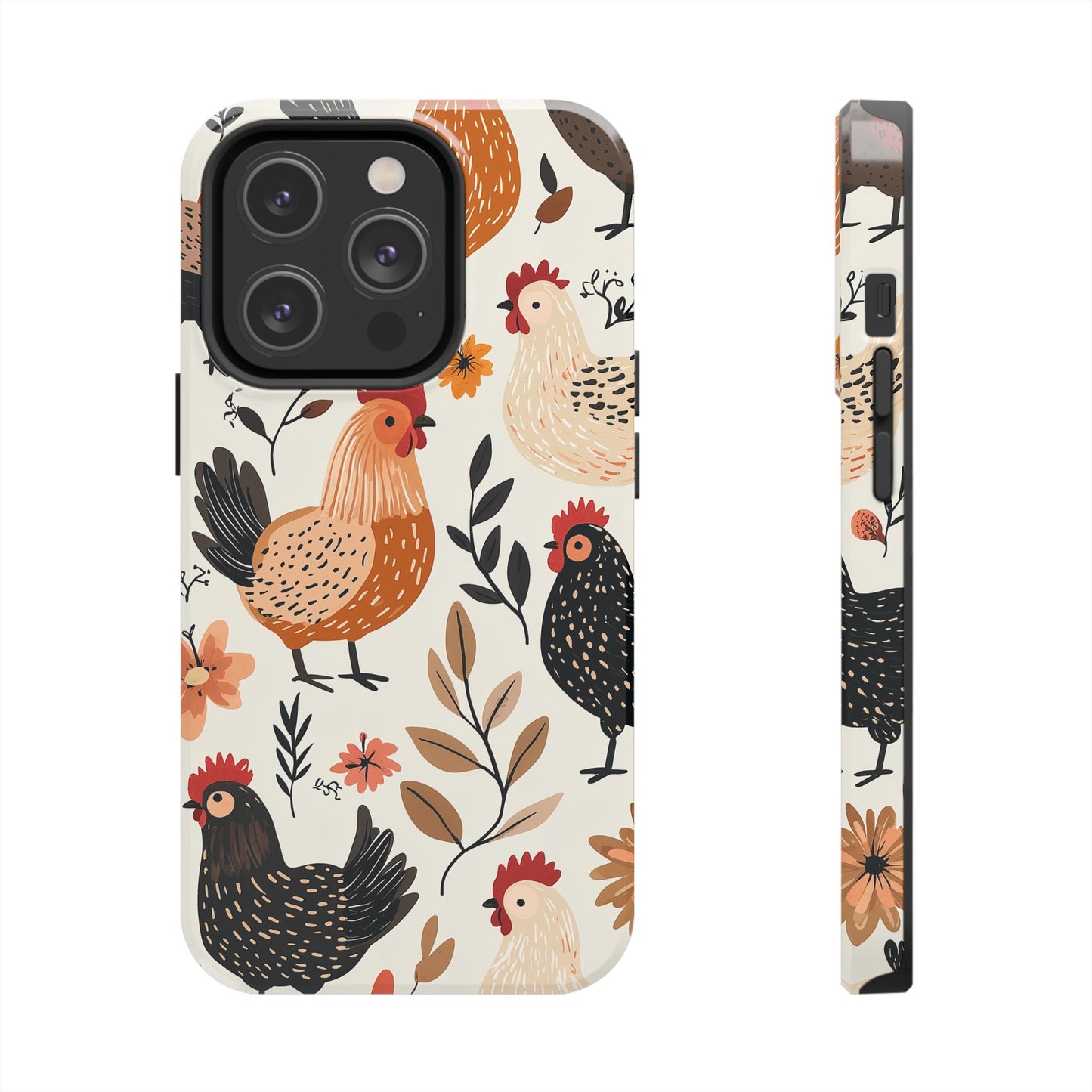 iPhone Case: Cluckin' Vintage – Chickens & Leaves