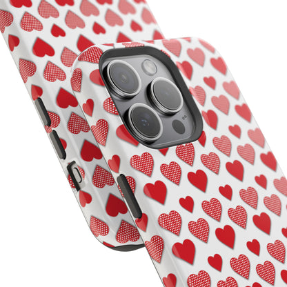 Red & Polka Dot Hearts MagSafe Case