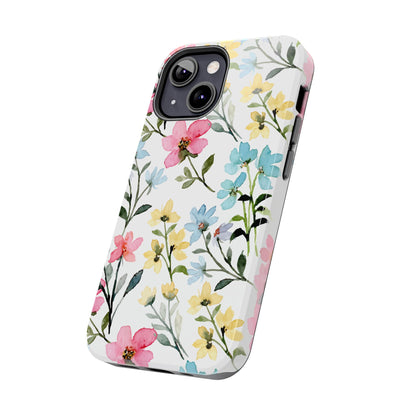 Watercolor Floral Bliss – iPhone Series Case with Pastel Flower Design