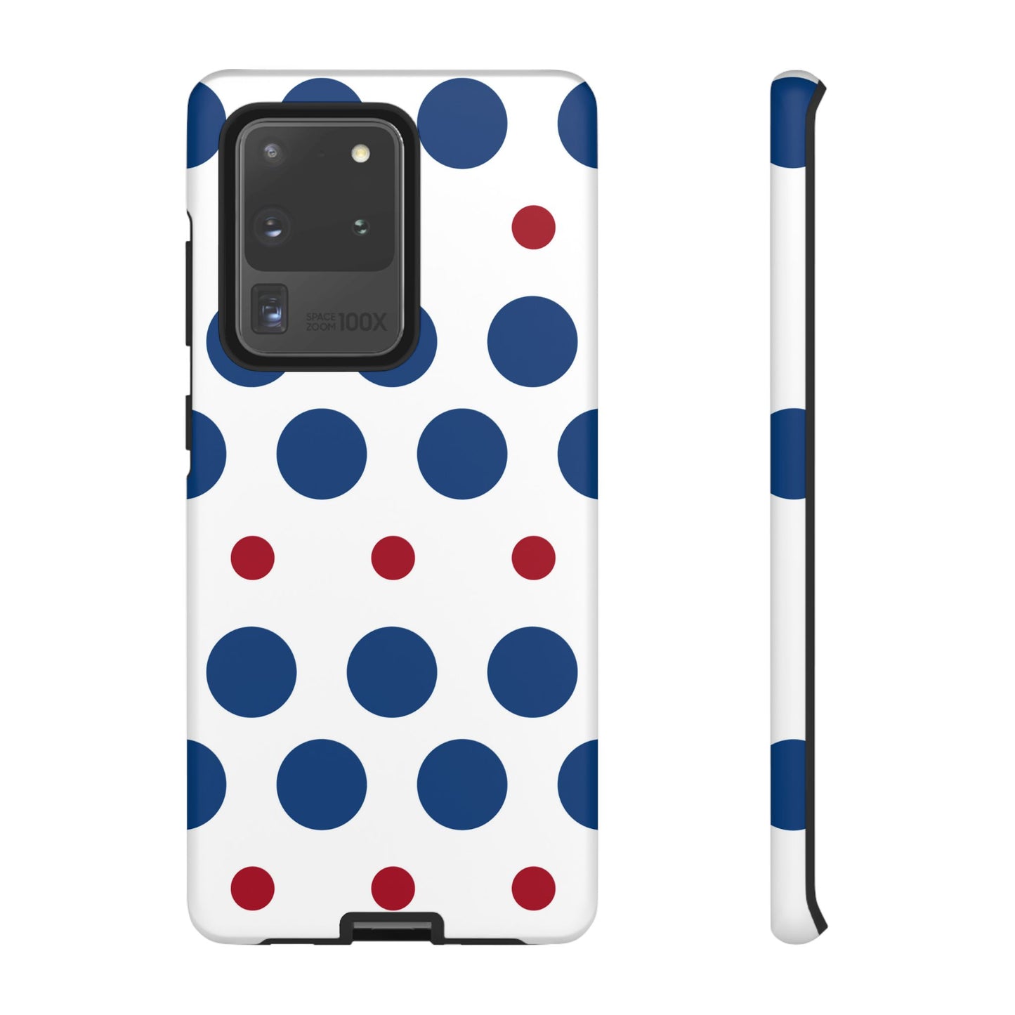 Bold Navy & Red Polka Dot Pattern – Samsung Galaxy Case