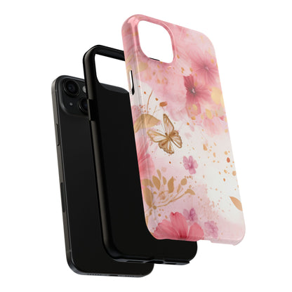 Blush Pink Floral Butterfly - iPhone Case