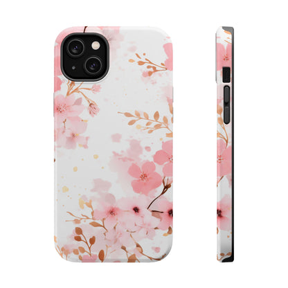 Soft Pink Cherry Blossom MagSafe Case – Floral Elegance with Wireless Charging