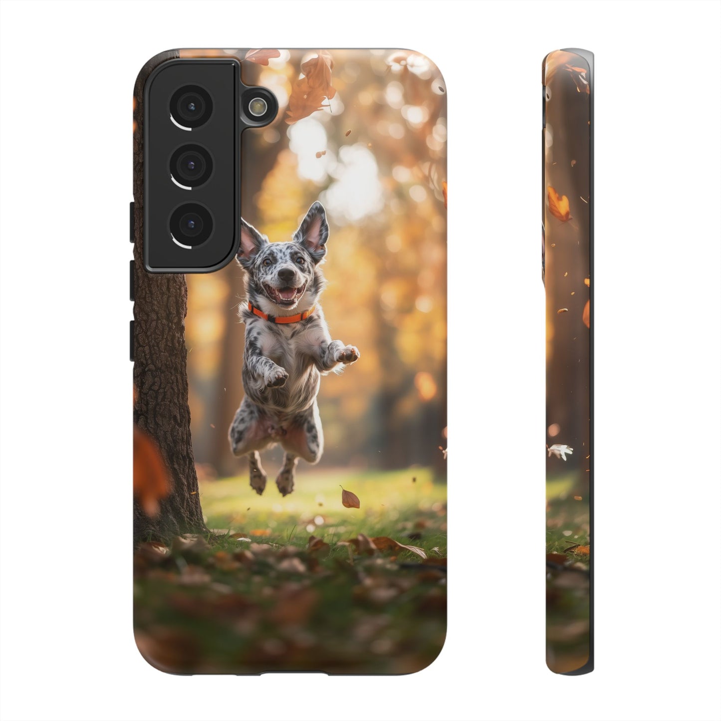 Energetic Blue Heeler Forest Pup Samsung Galaxy Case – Durable Outdoor-Inspired Design