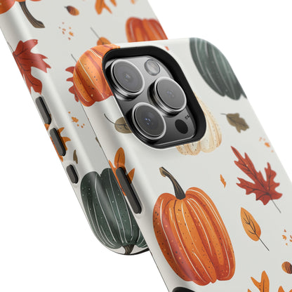 Autumn Pumpkin MagSafe iPhone Case – Fall Leaves and Harvest Design